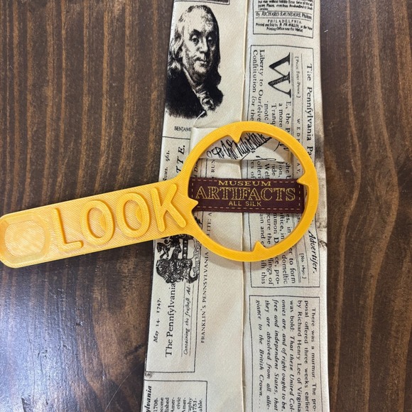 MUSEUM ARTIFACTS Tie Mens Silk‎ 3.5x59.5 Benjamin Franklin Historic Print USA - Picture 3 of 4